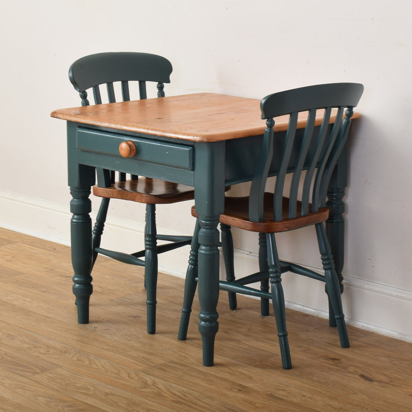 Pine Table And Two Chairs