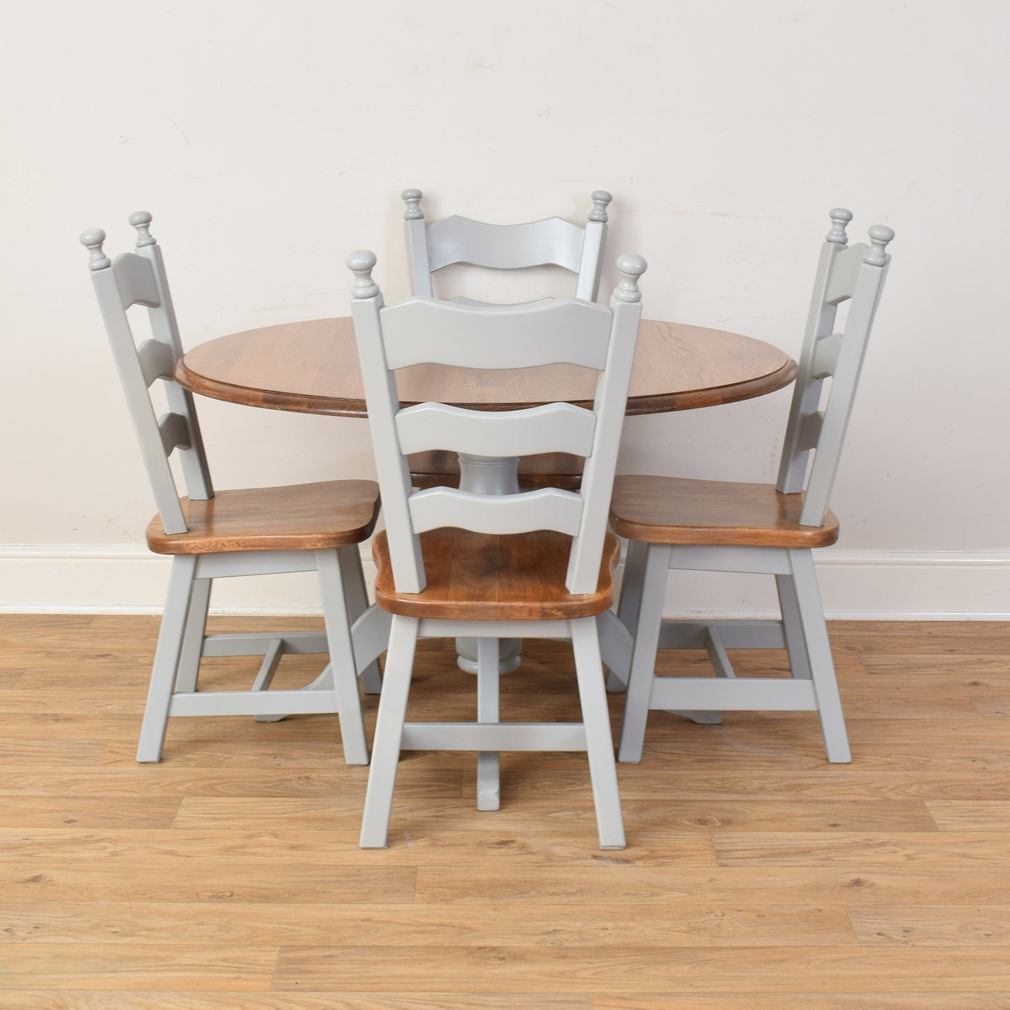 Oak Painted Table And Four Chairs