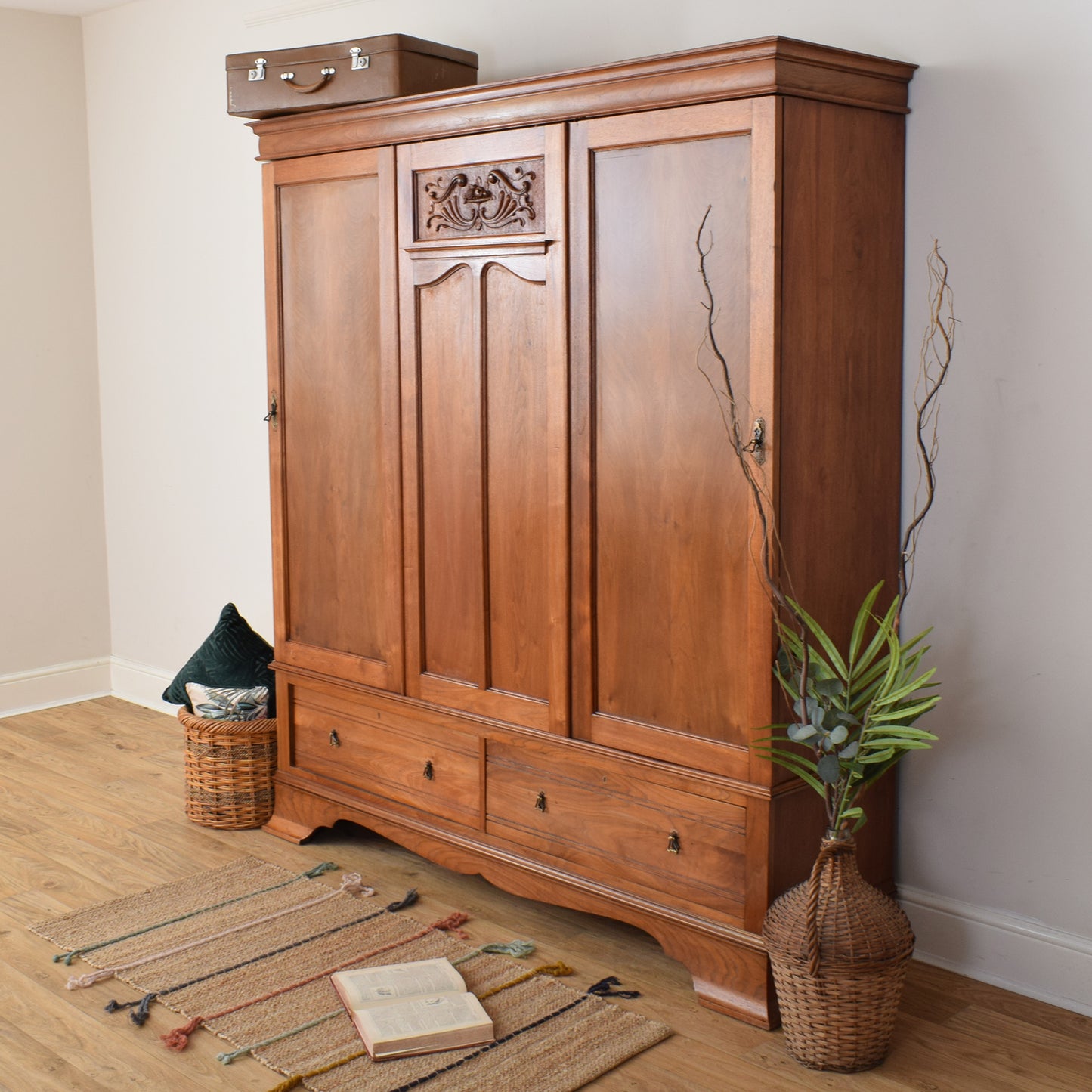 Large Edwardian Mahogany Wardrobe