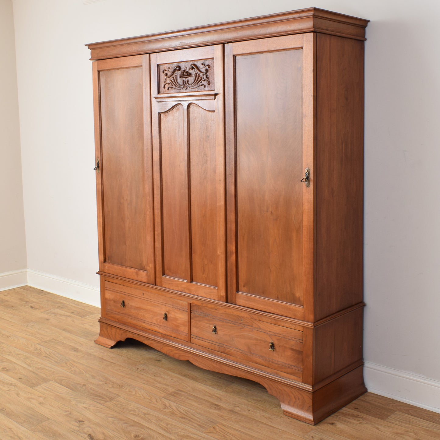 Large Edwardian Mahogany Wardrobe