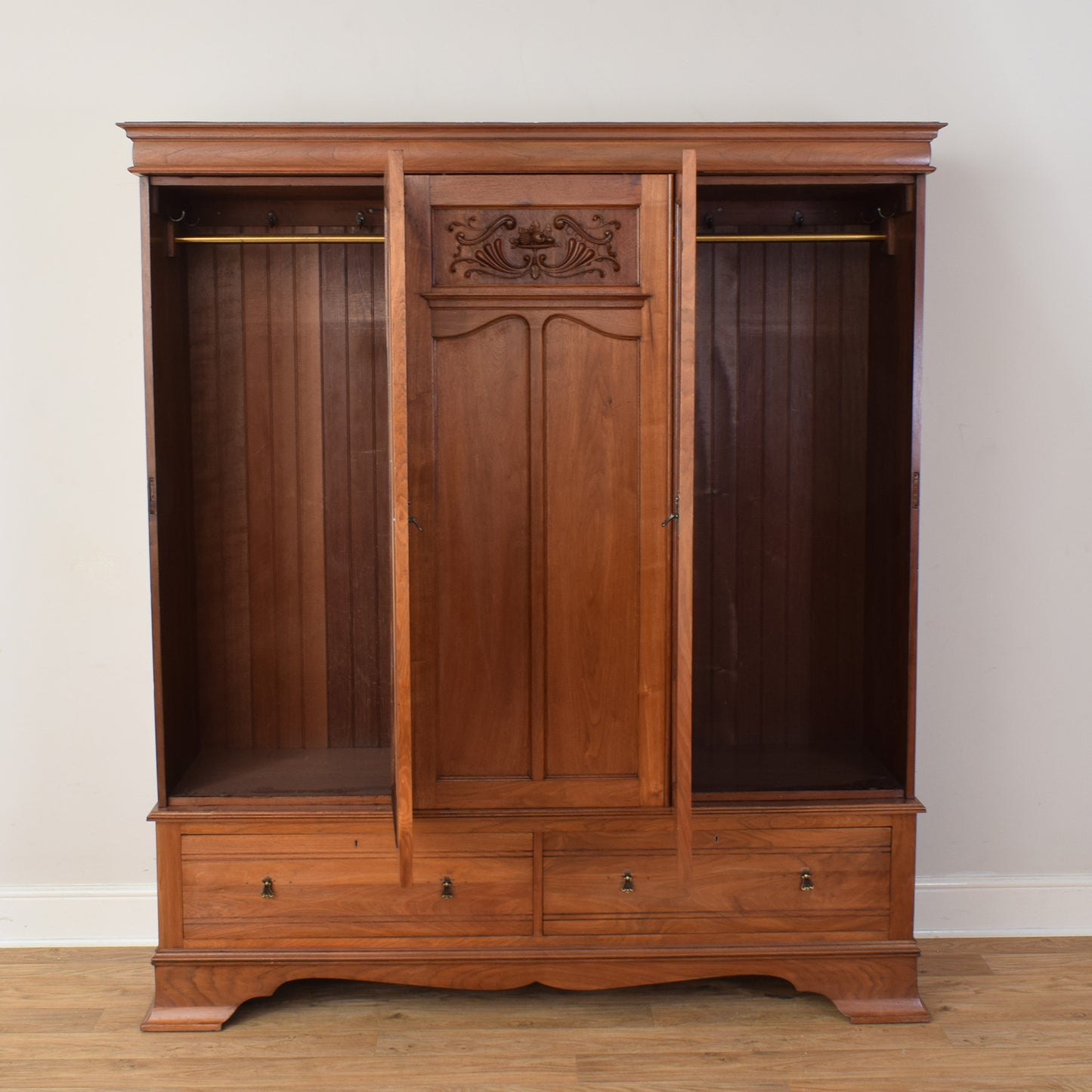 Large Edwardian Mahogany Wardrobe