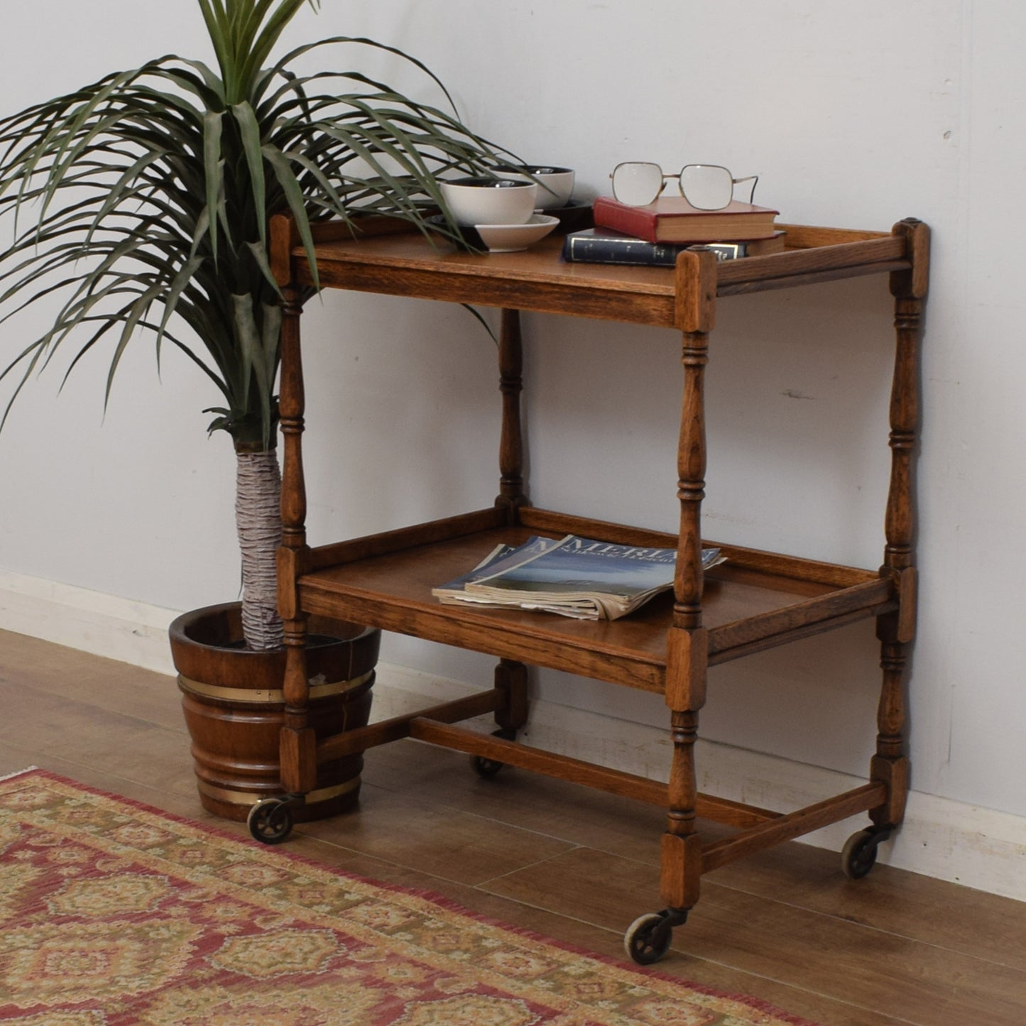 Oak Tea Trolley