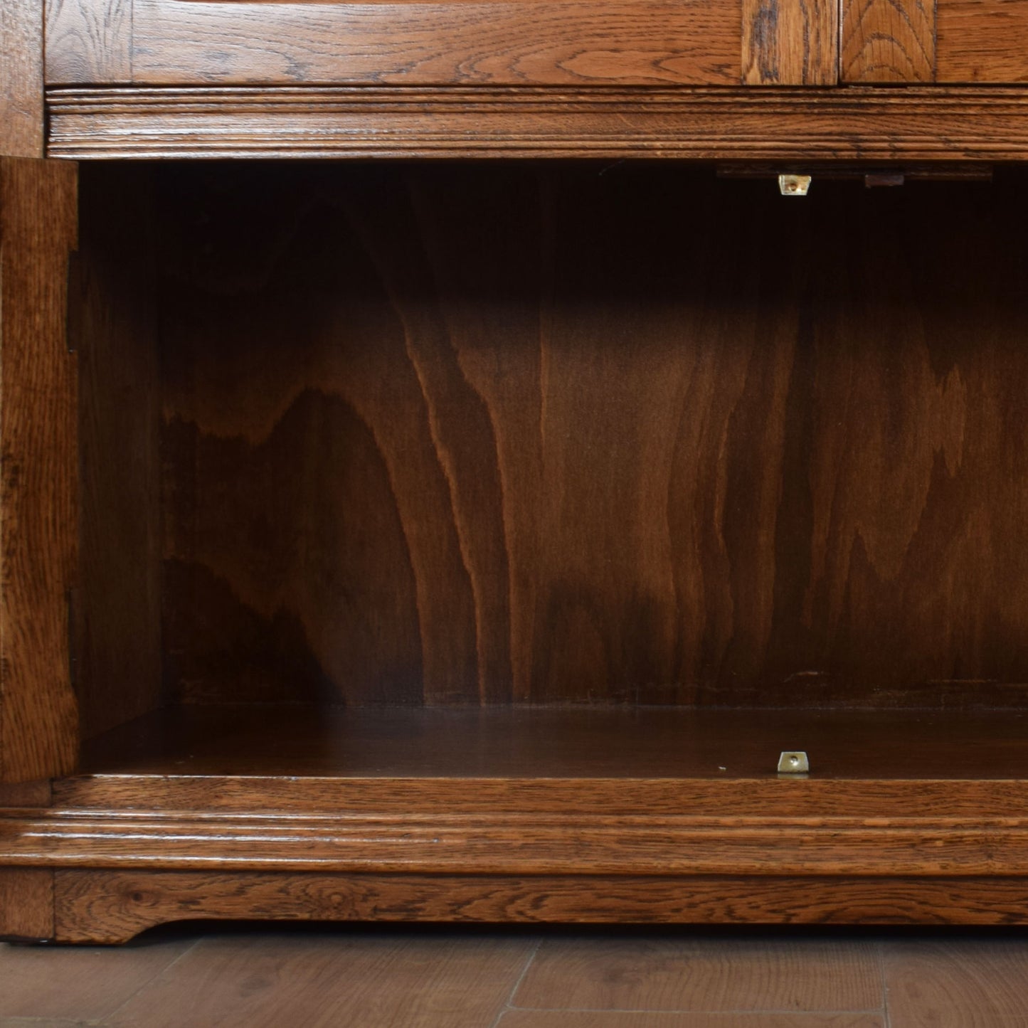Oak Linenfold Glazed Bookcase