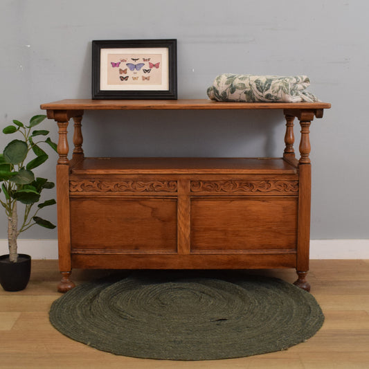 Vintage Oak Monks Bench