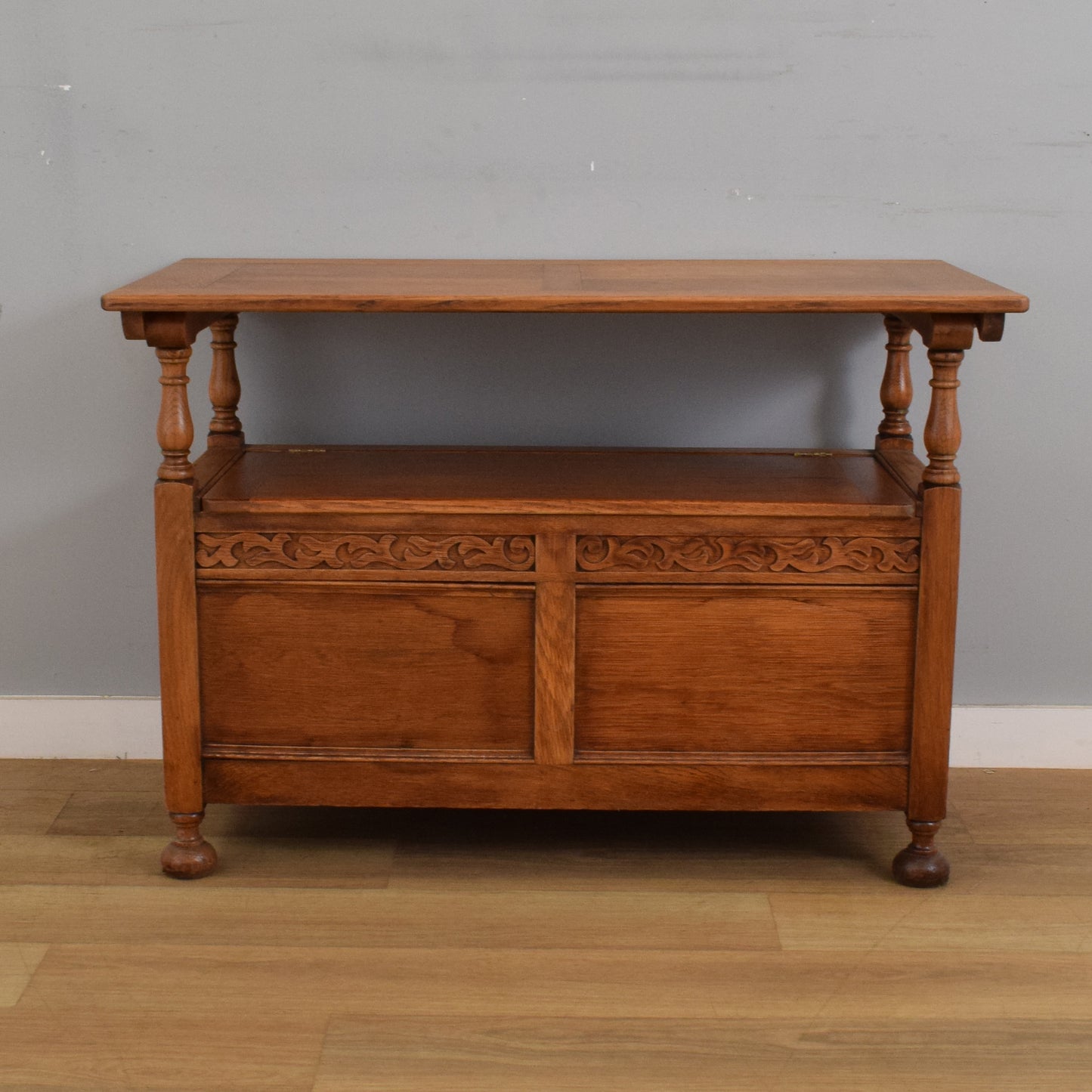 Vintage Oak Monks Bench