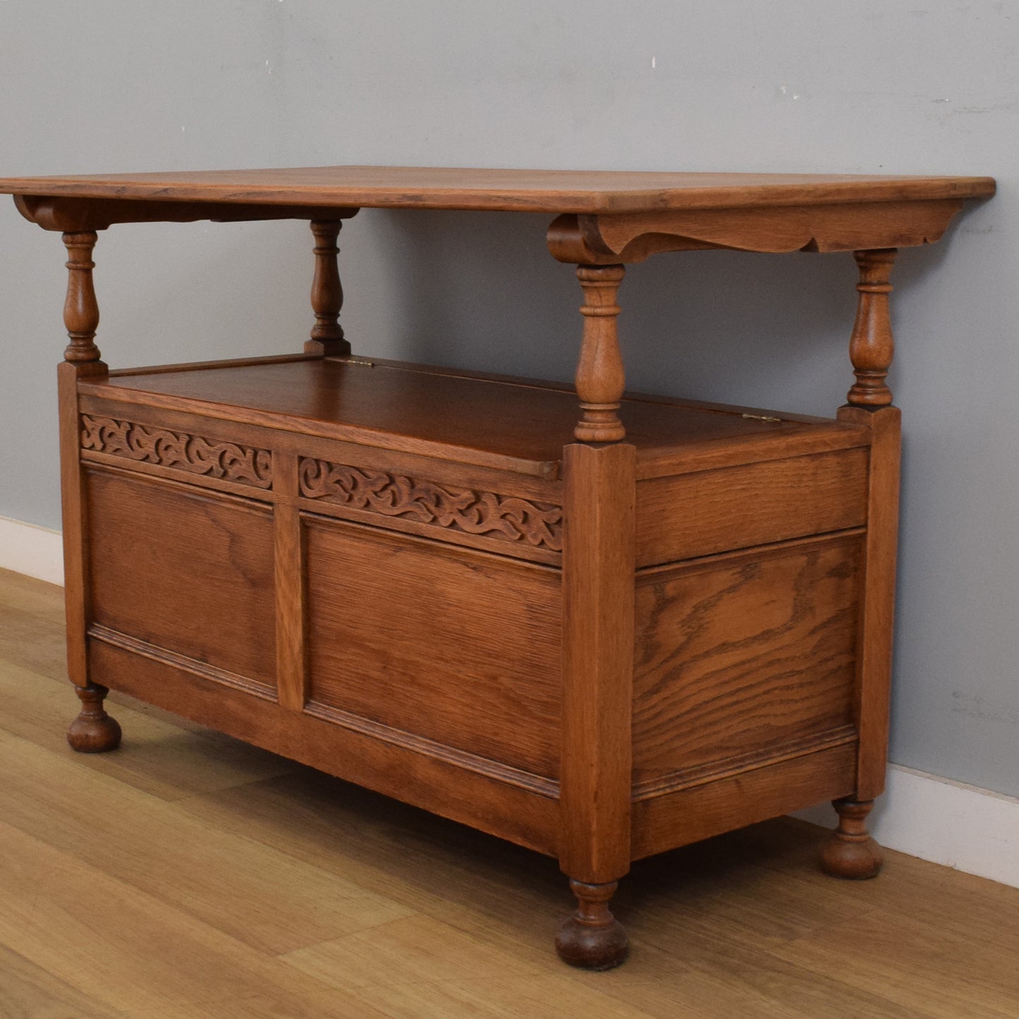 Vintage Oak Monks Bench