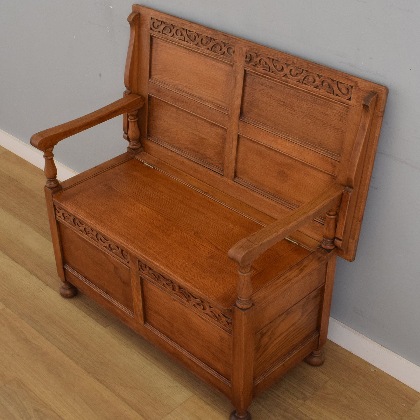 Vintage Oak Monks Bench