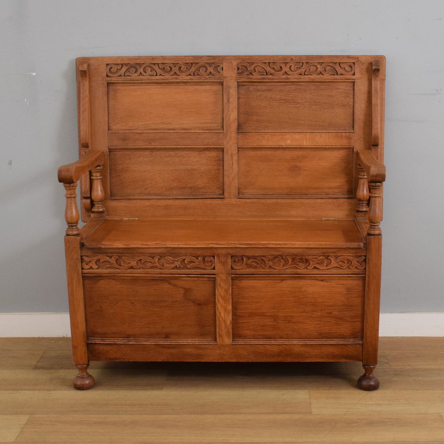 Vintage Oak Monks Bench