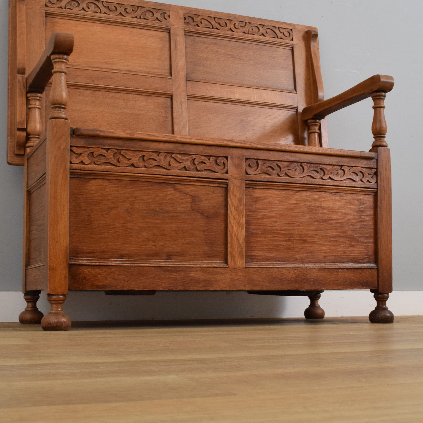 Vintage Oak Monks Bench