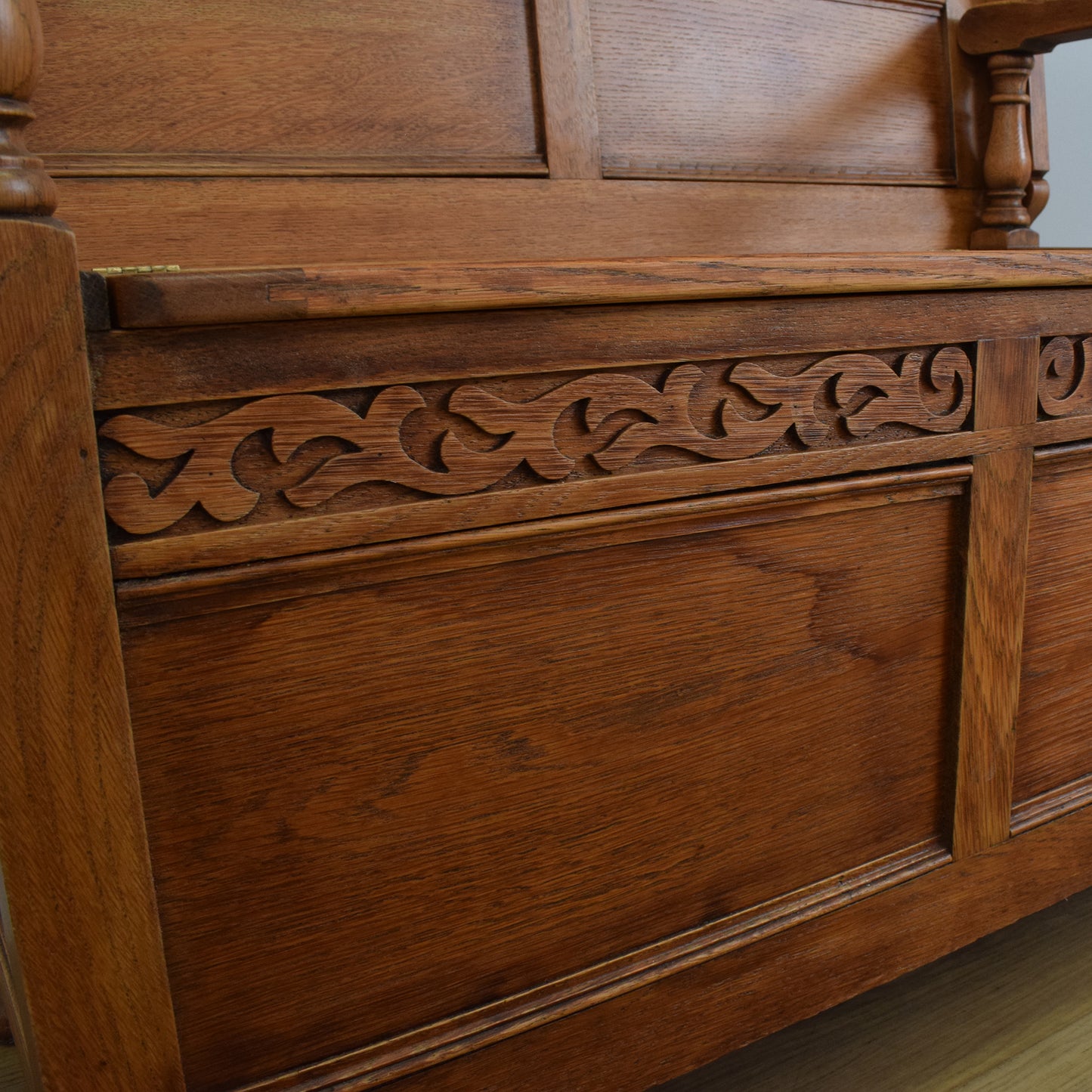 Vintage Oak Monks Bench