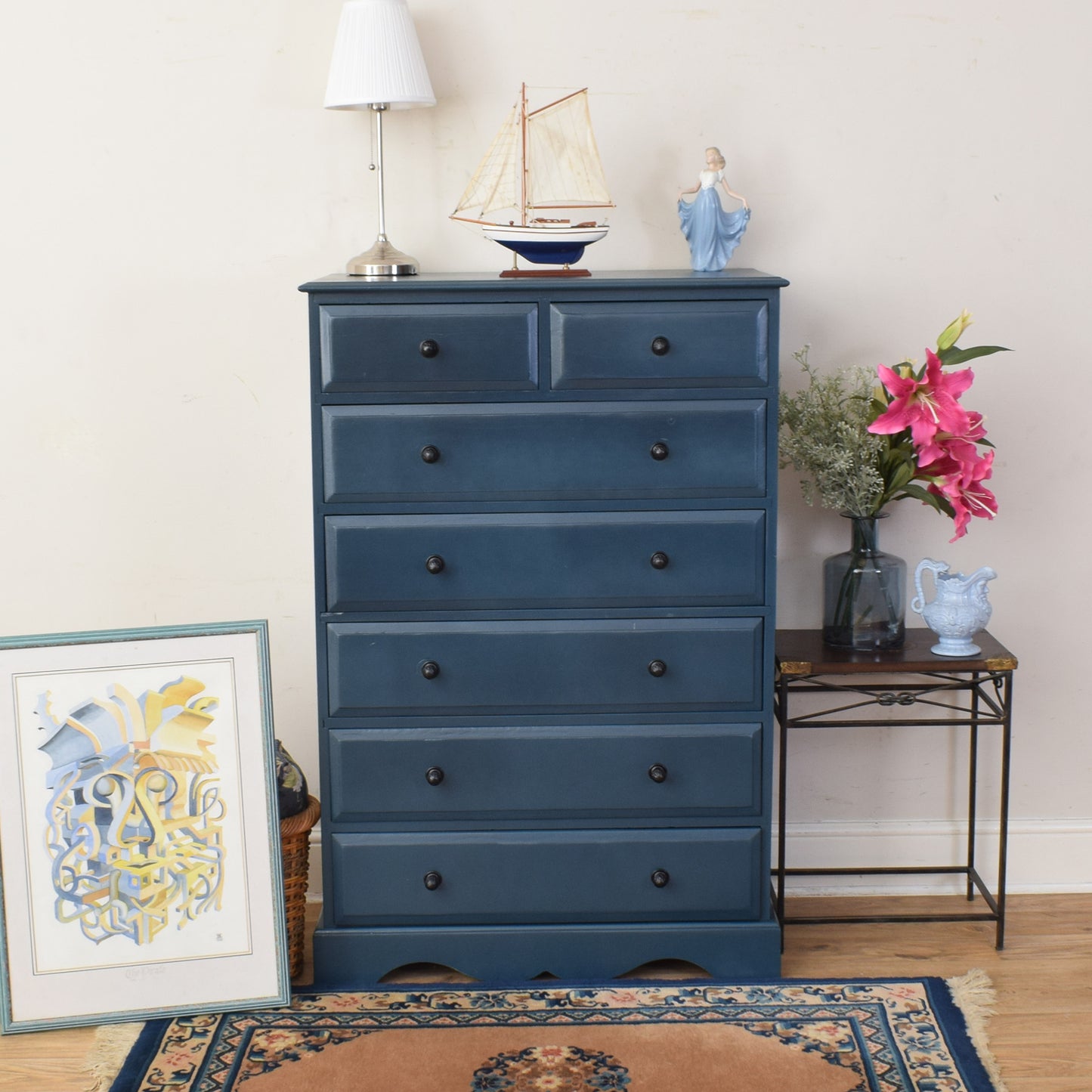 Painted Pine Chest Of Drawers
