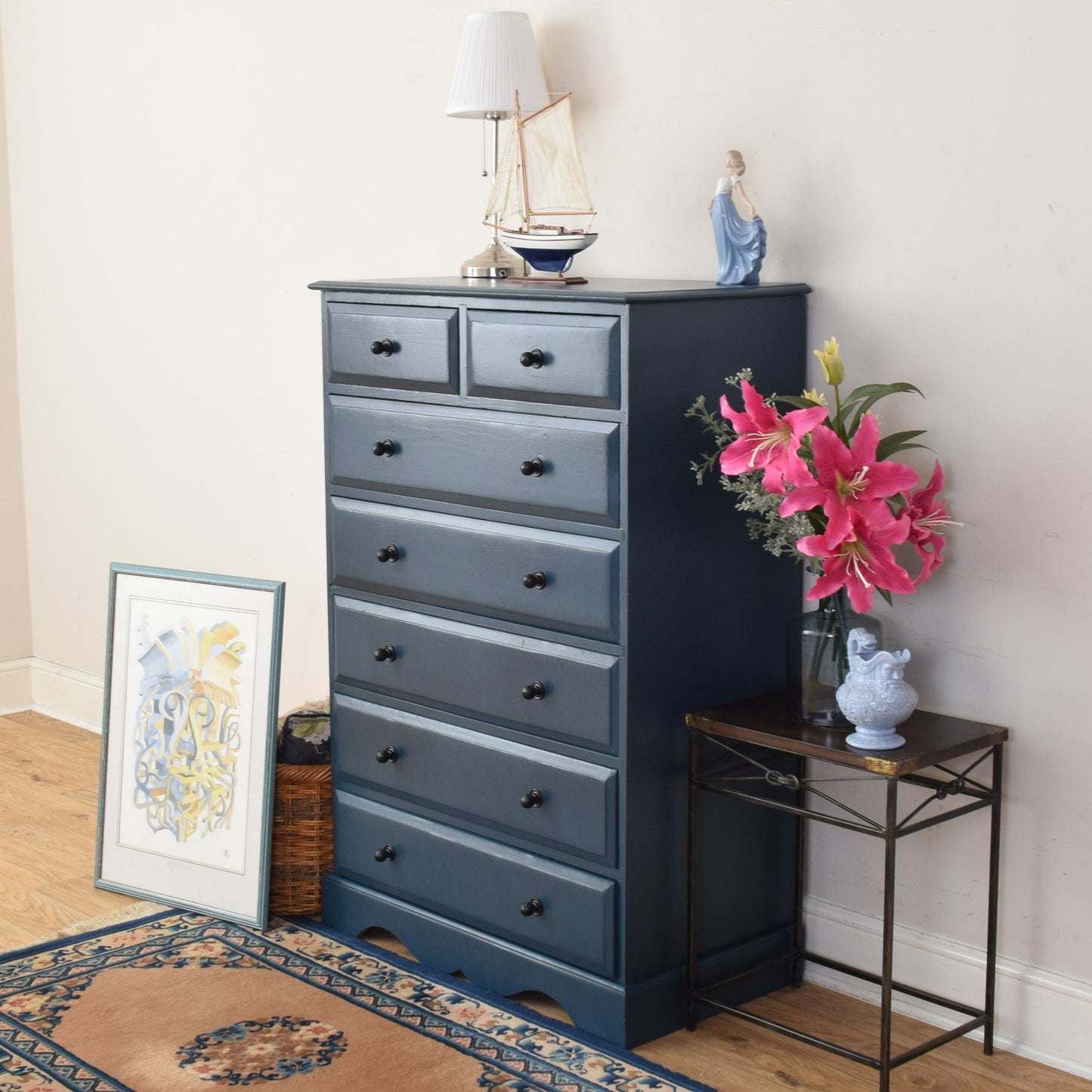 Painted Pine Chest Of Drawers
