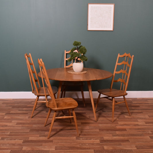 Ercol Drop Leaf Table and Four Chairs