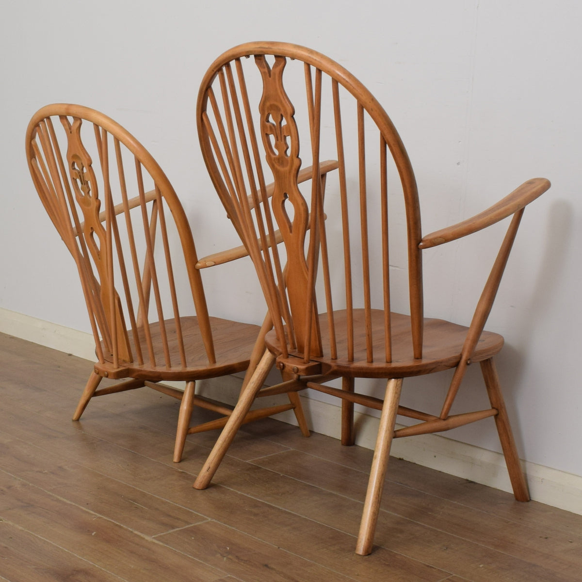 Pair of Ercol Fleur-De-Lys Armchairs