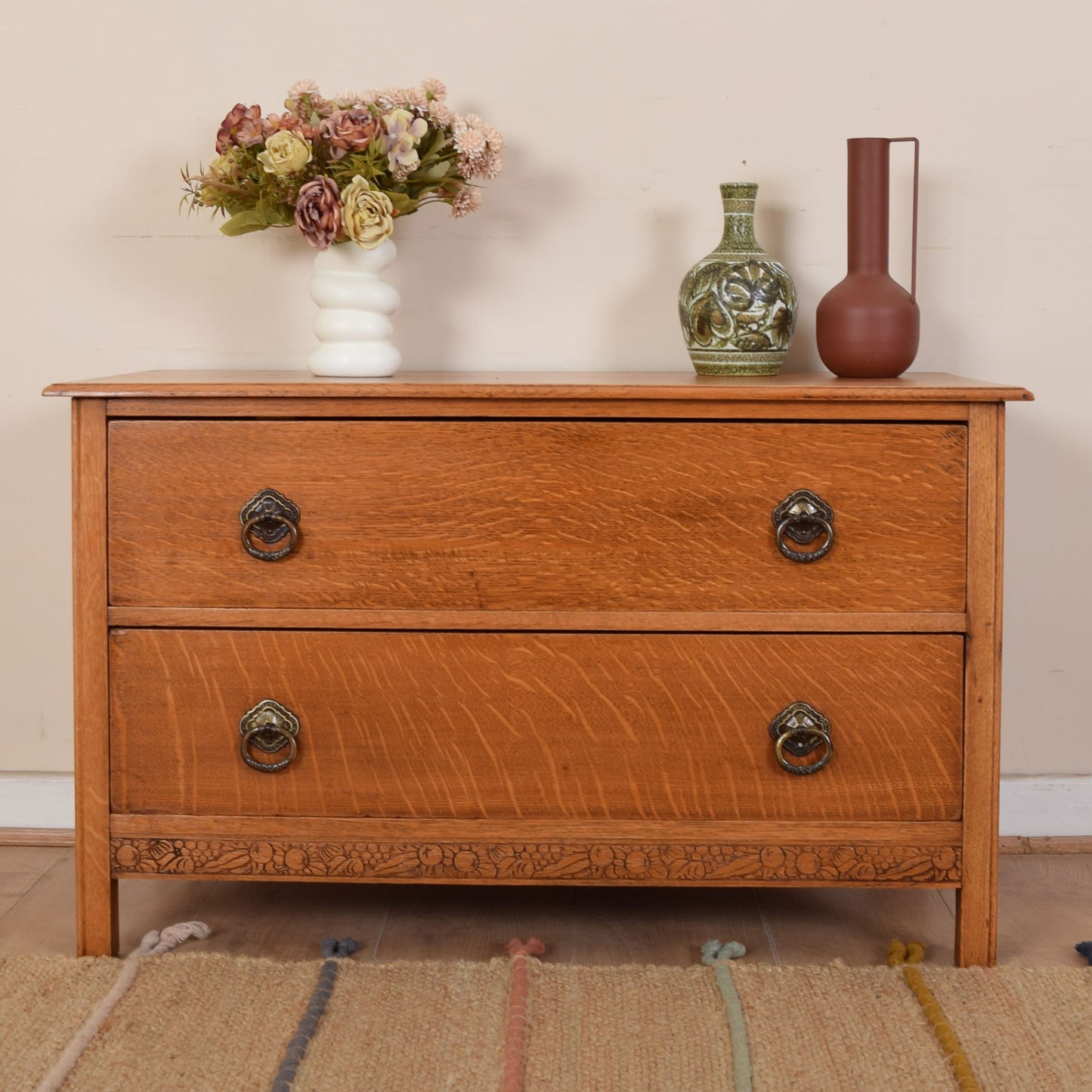 Low Oak Chest of Drawers