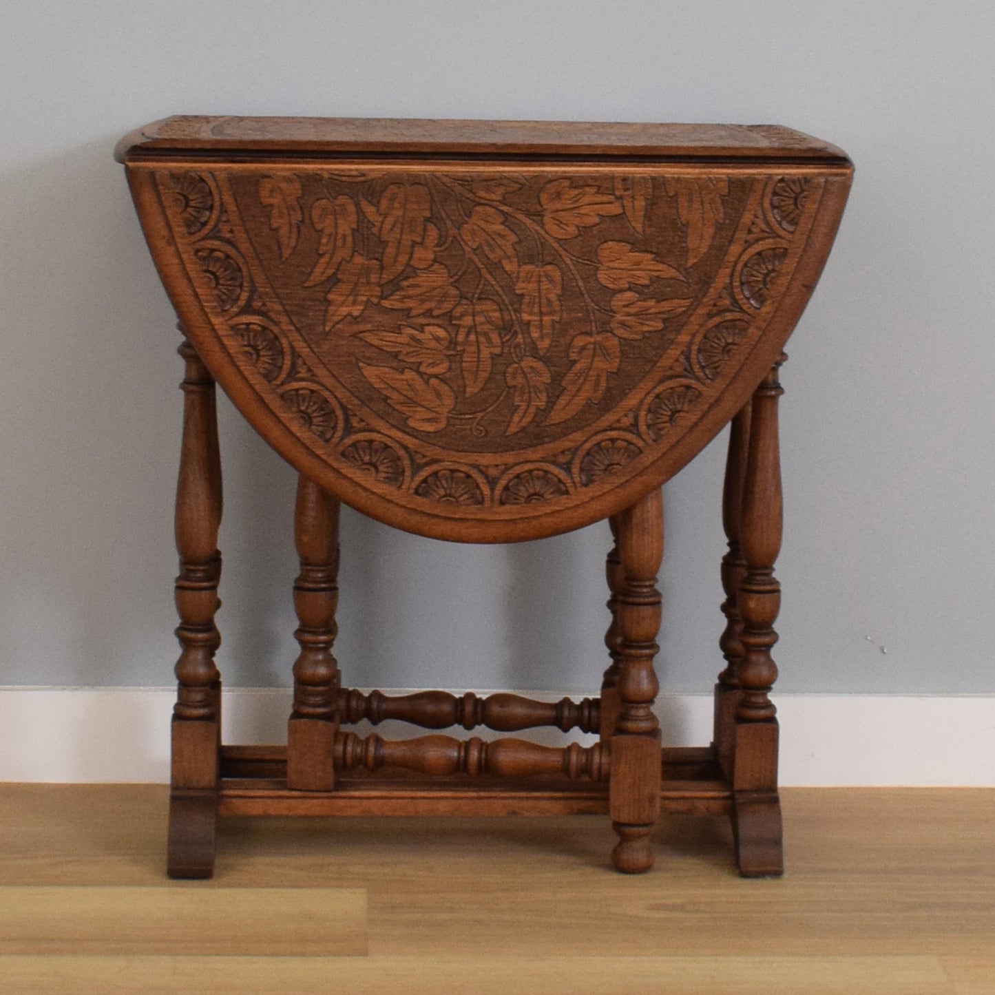 Carved Drop-Leaf Table