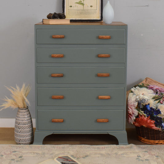 Painted Oak Veneer Chest of Drawers