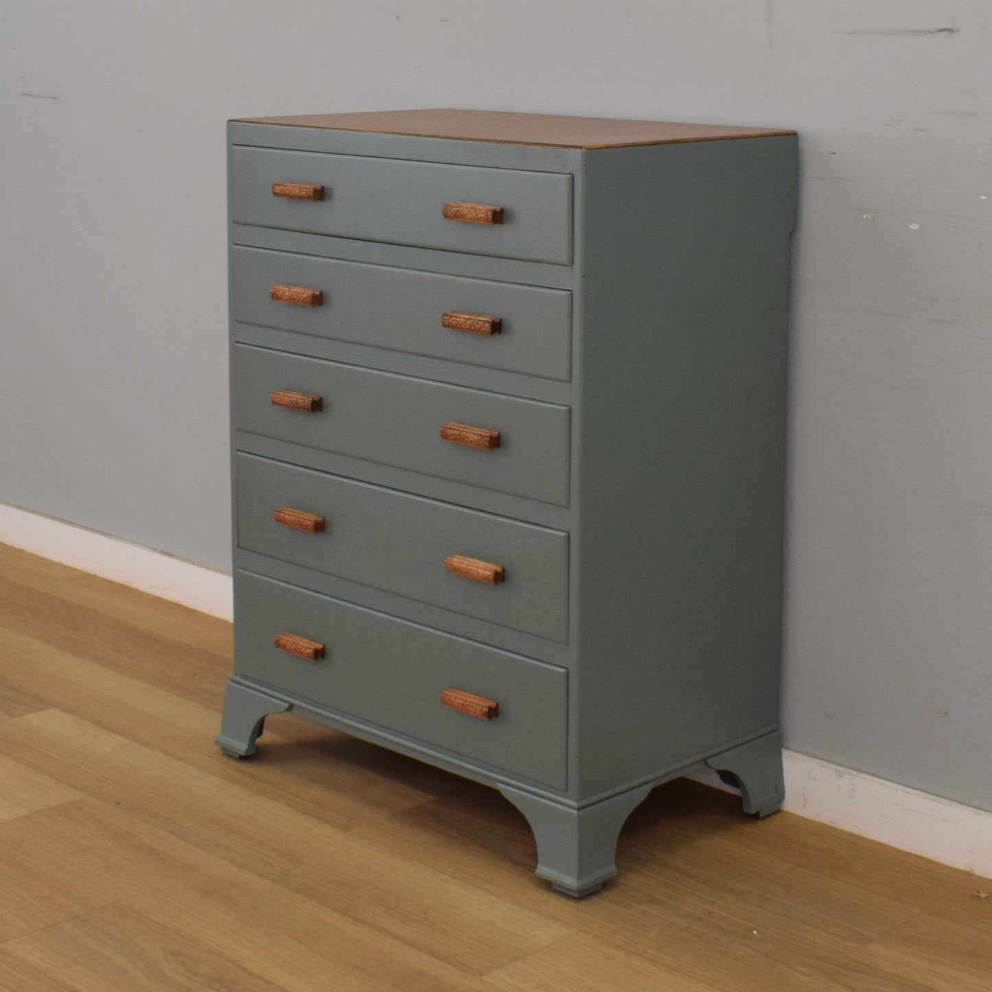 Painted Oak Veneer Chest of Drawers