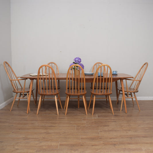 Ercol Windsor Grand Plank Table And 8 Chairs