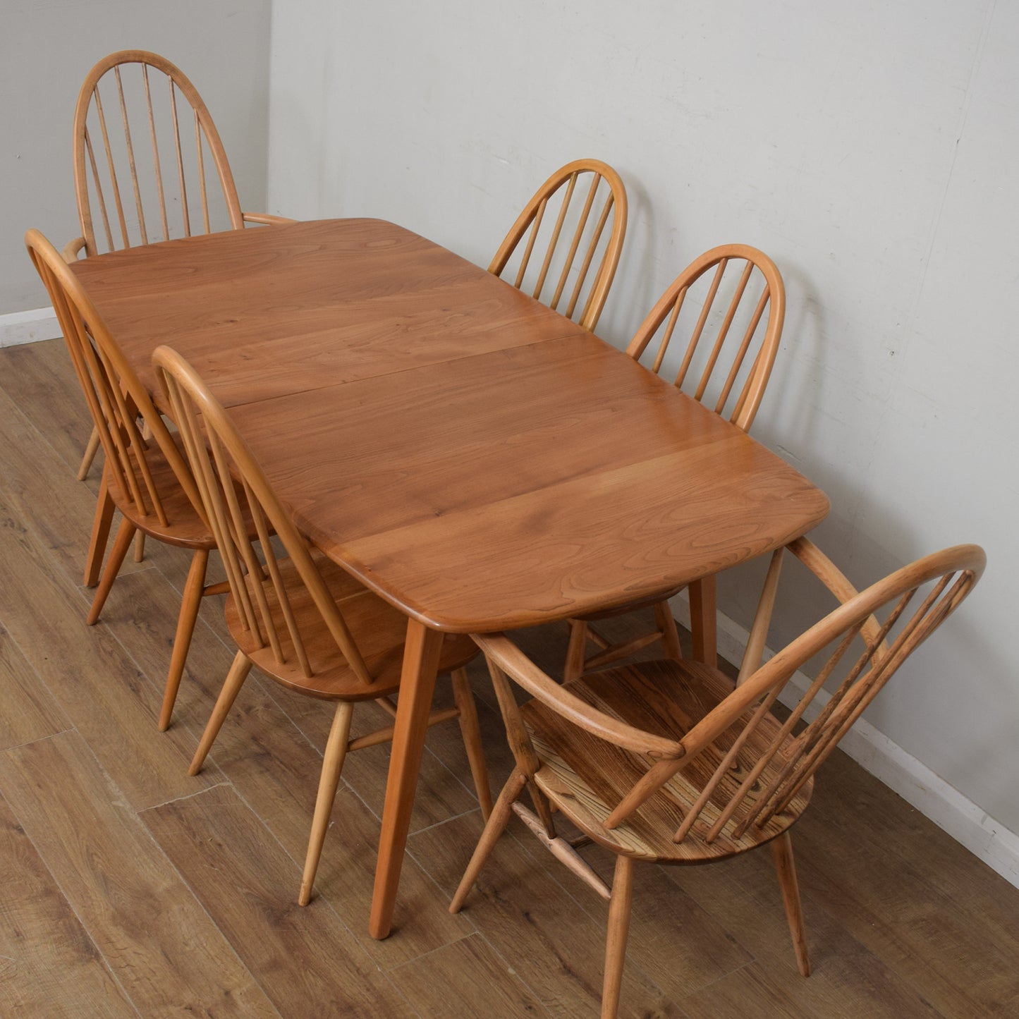 Ercol Windsor Grand Plank Table And 8 Chairs