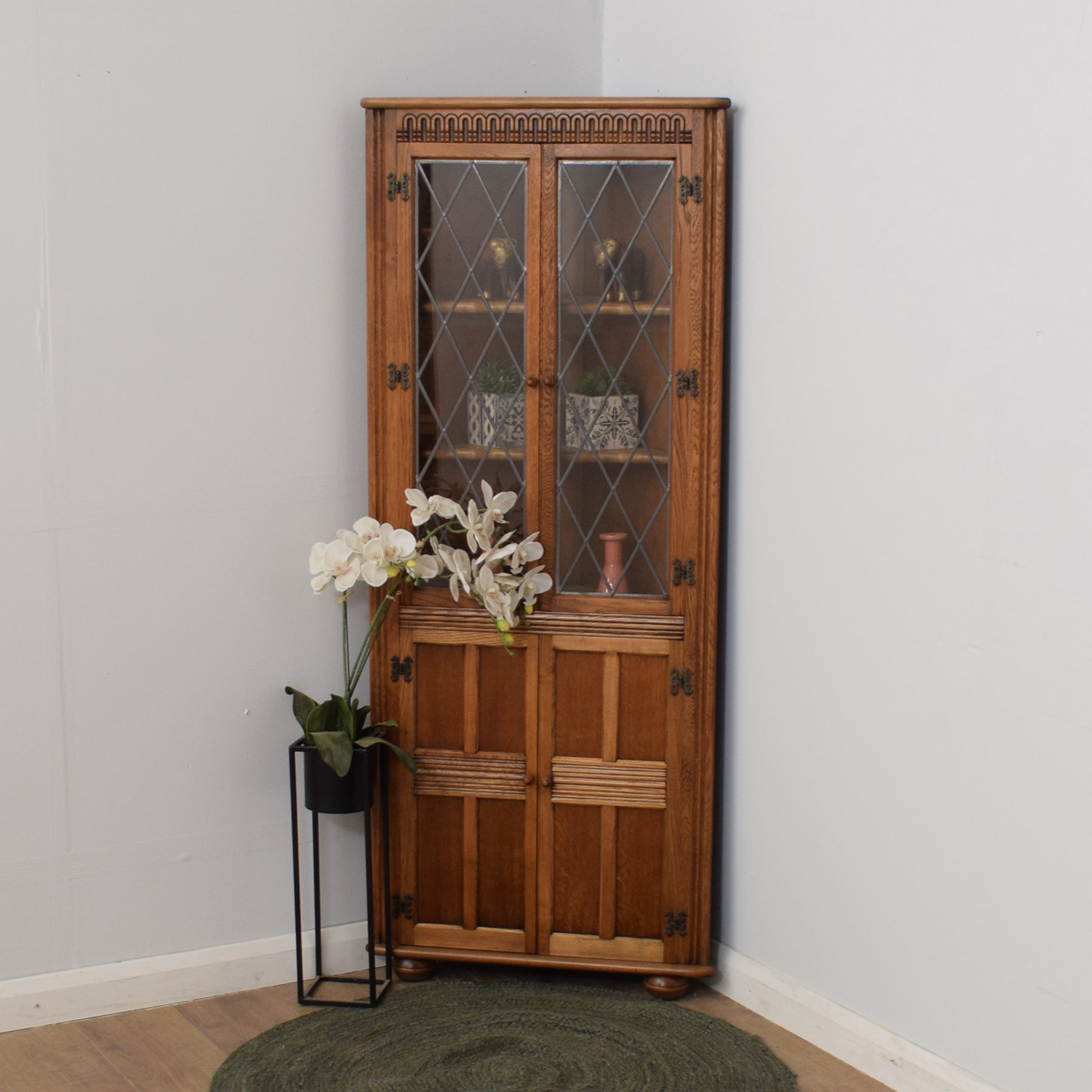 Fancy Corner Unit Glazed Corner Unit – Betel Restored Furniture