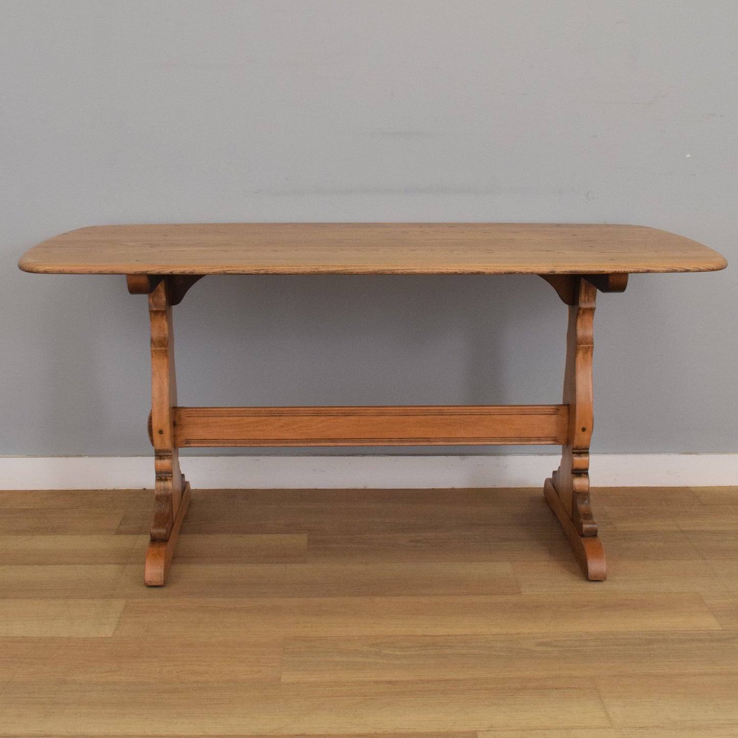 Ercol Trestle Table and Six Windsor Chairs