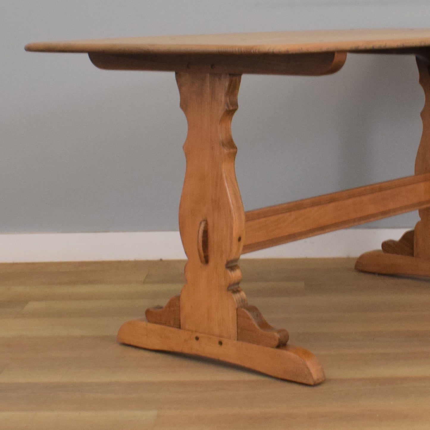 Ercol Trestle Table and Six Windsor Chairs