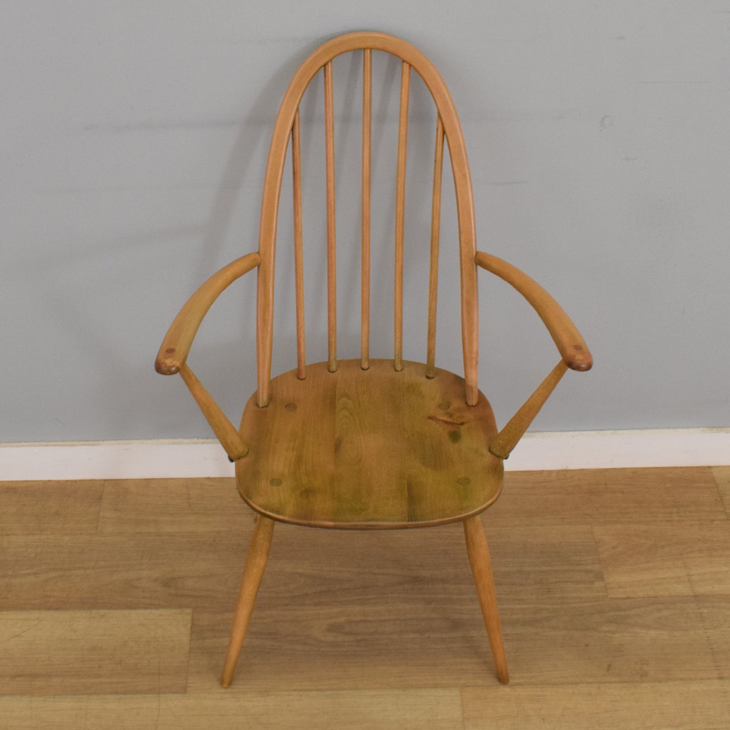 Ercol Trestle Table and Six Windsor Chairs