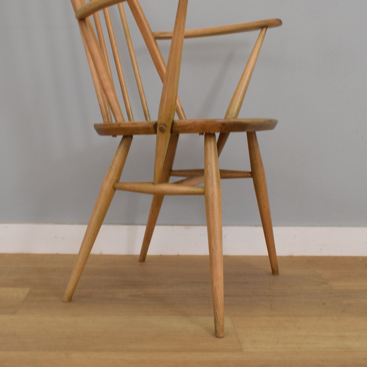 Ercol Trestle Table and Six Windsor Chairs