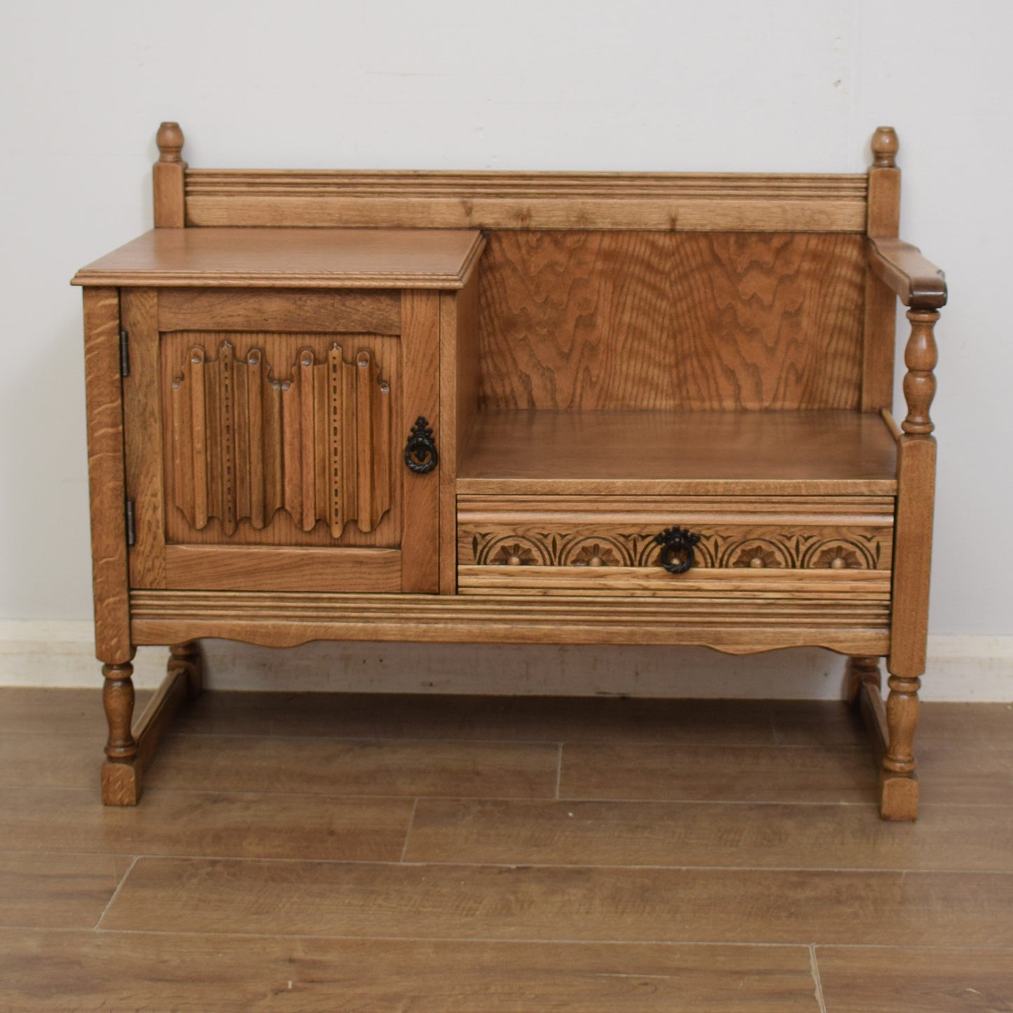 Oak Telephone Seat