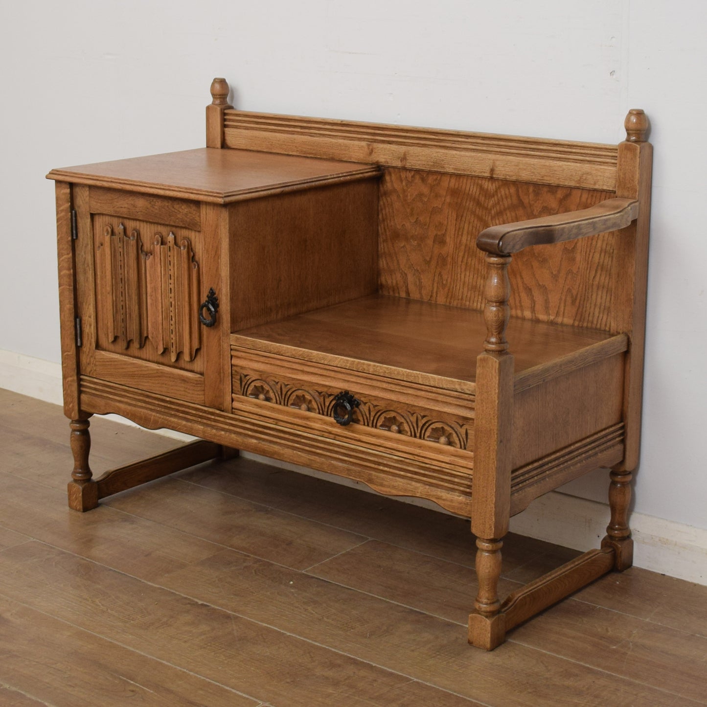 Oak Telephone Seat