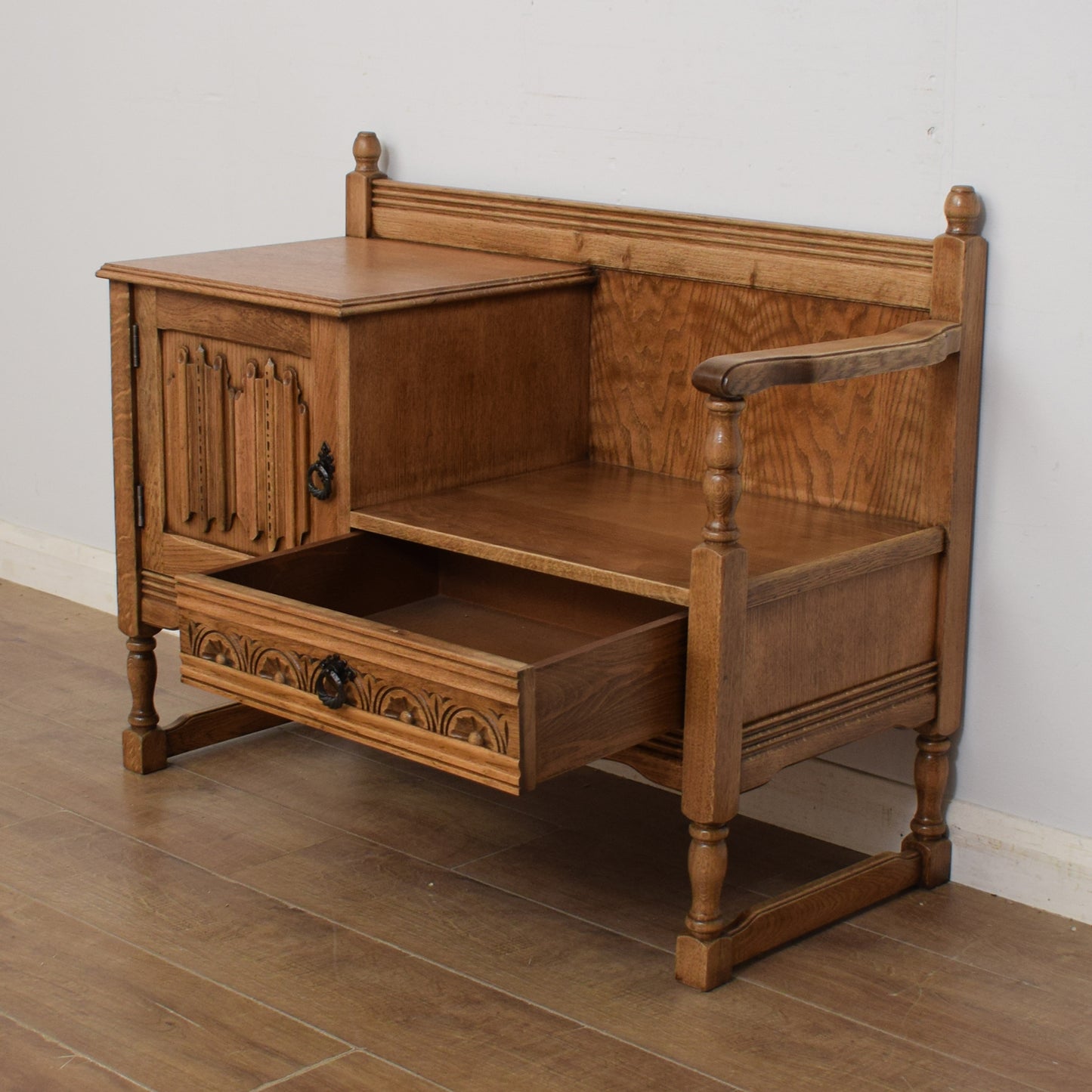 Oak Telephone Seat