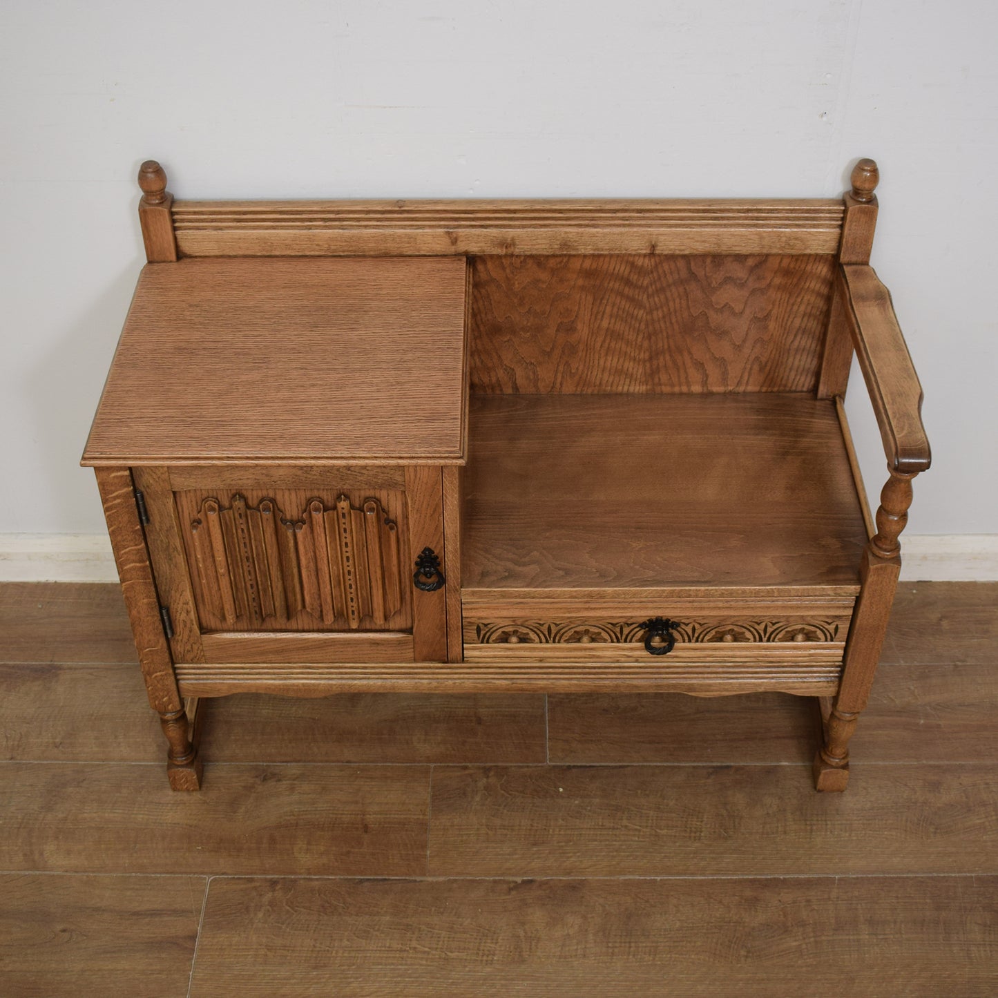 Oak Telephone Seat