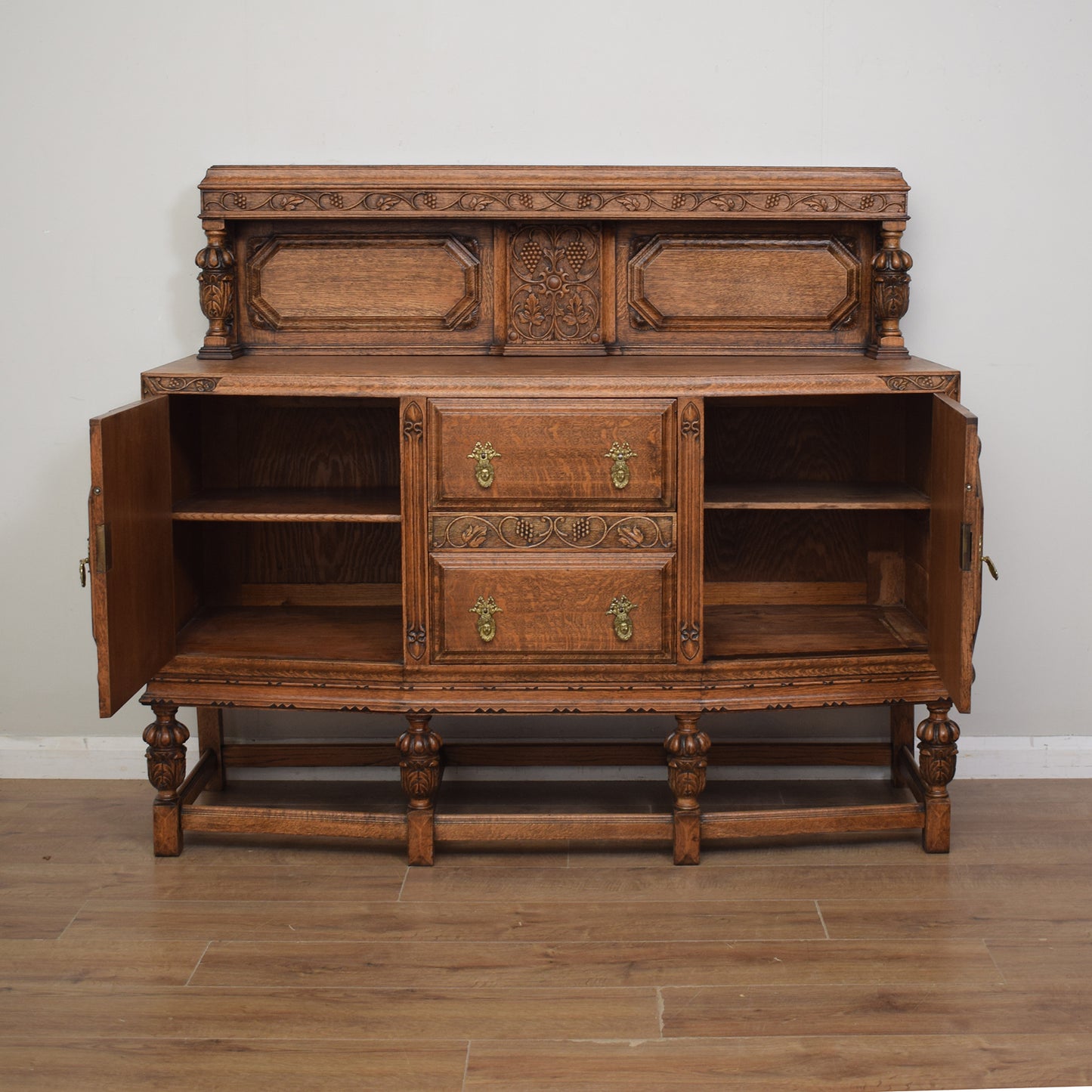 Vintage Carved Oak Sideboard