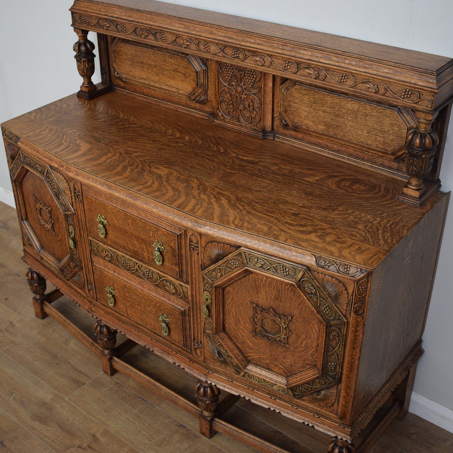 Vintage Carved Oak Sideboard