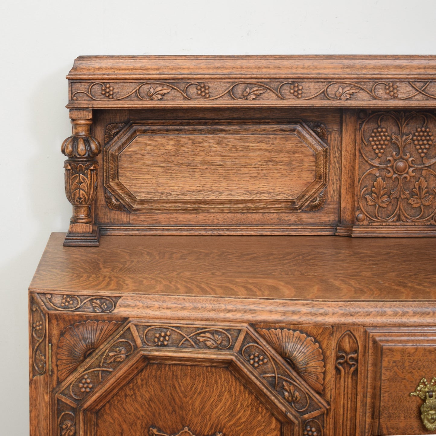 Vintage Carved Oak Sideboard