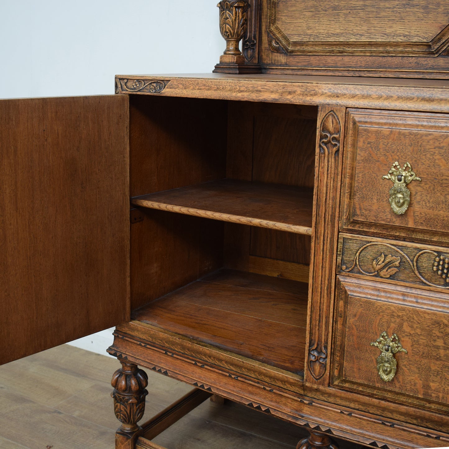 Vintage Carved Oak Sideboard