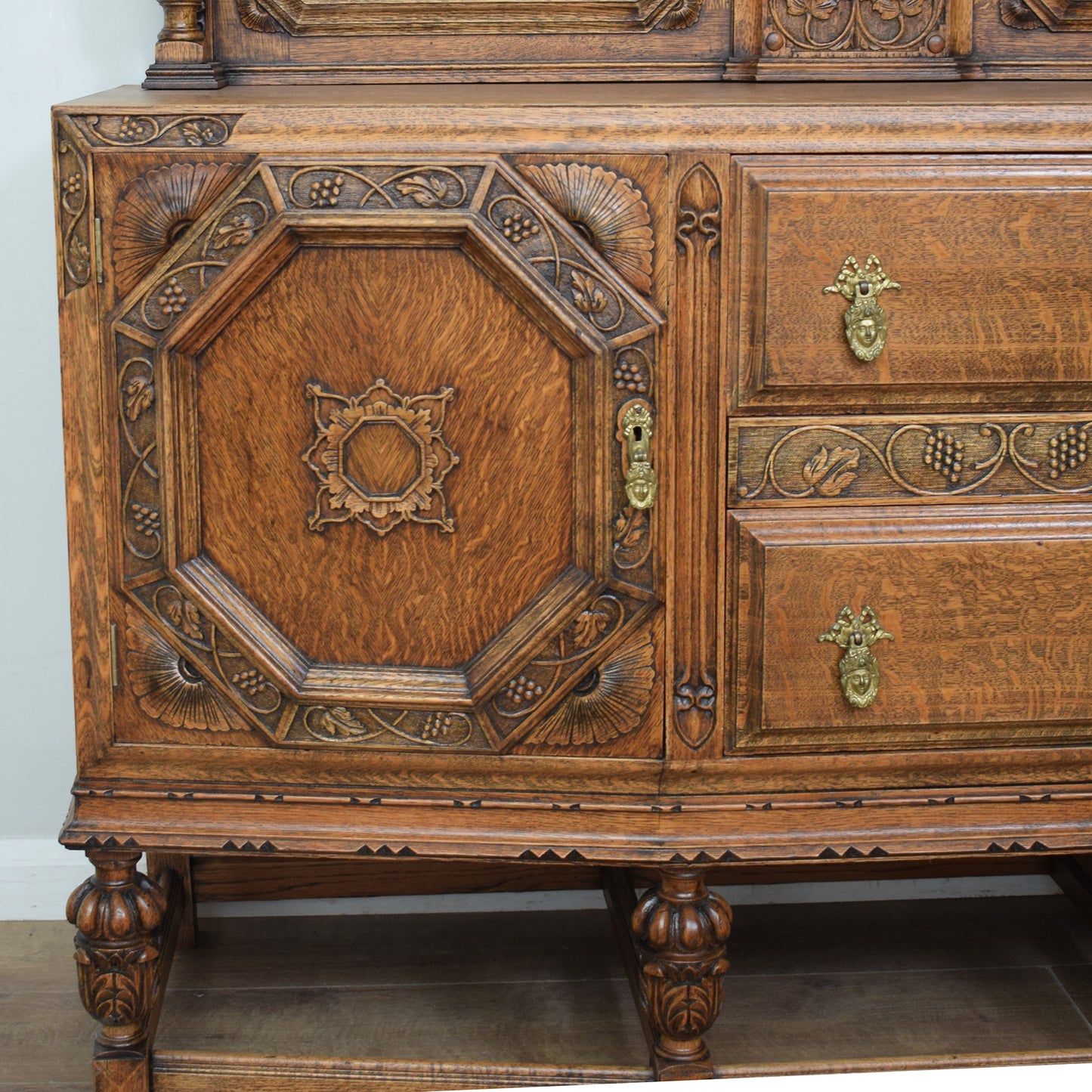 Vintage Carved Oak Sideboard