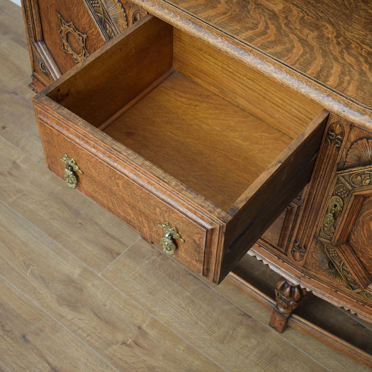 Vintage Carved Oak Sideboard