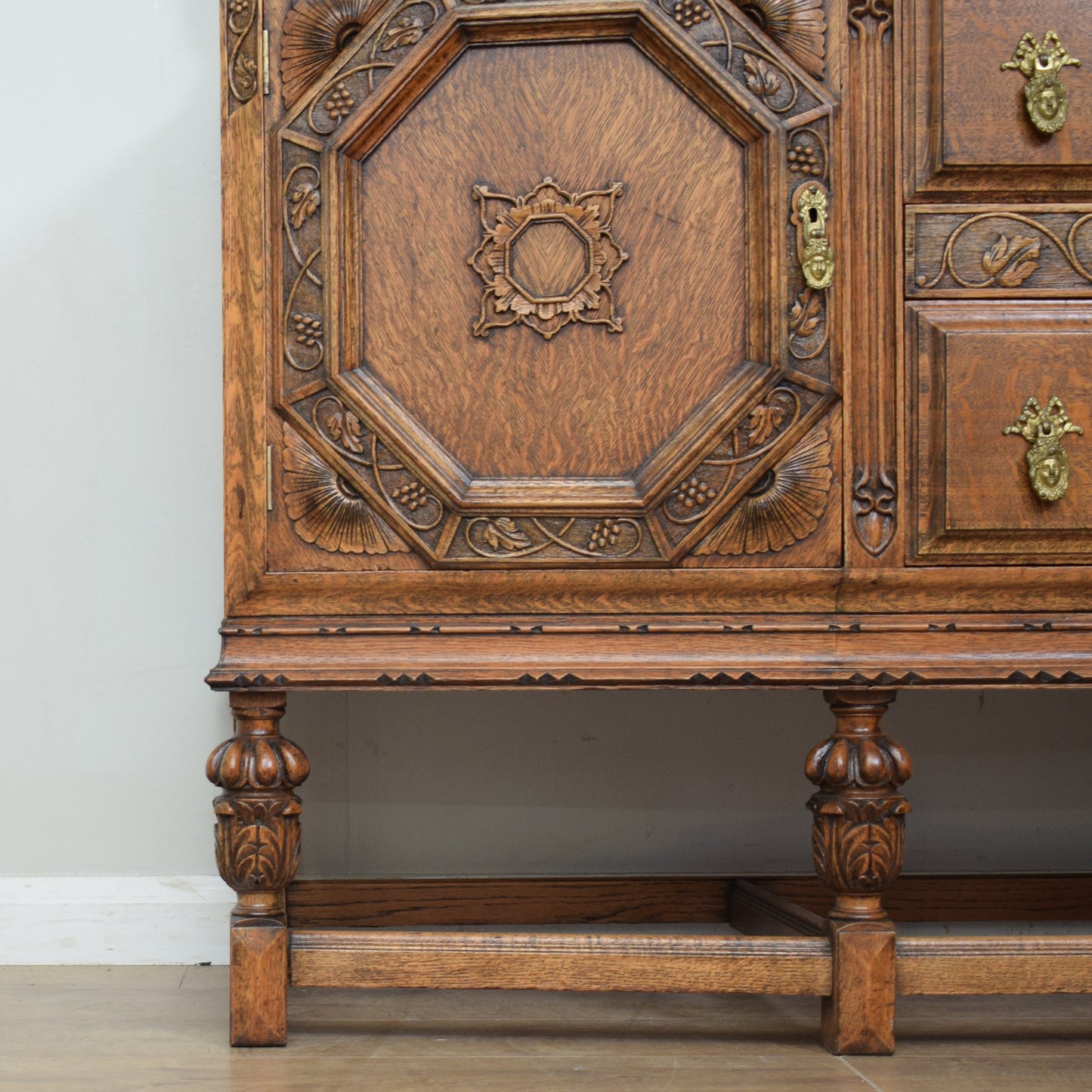 Vintage Carved Oak Sideboard