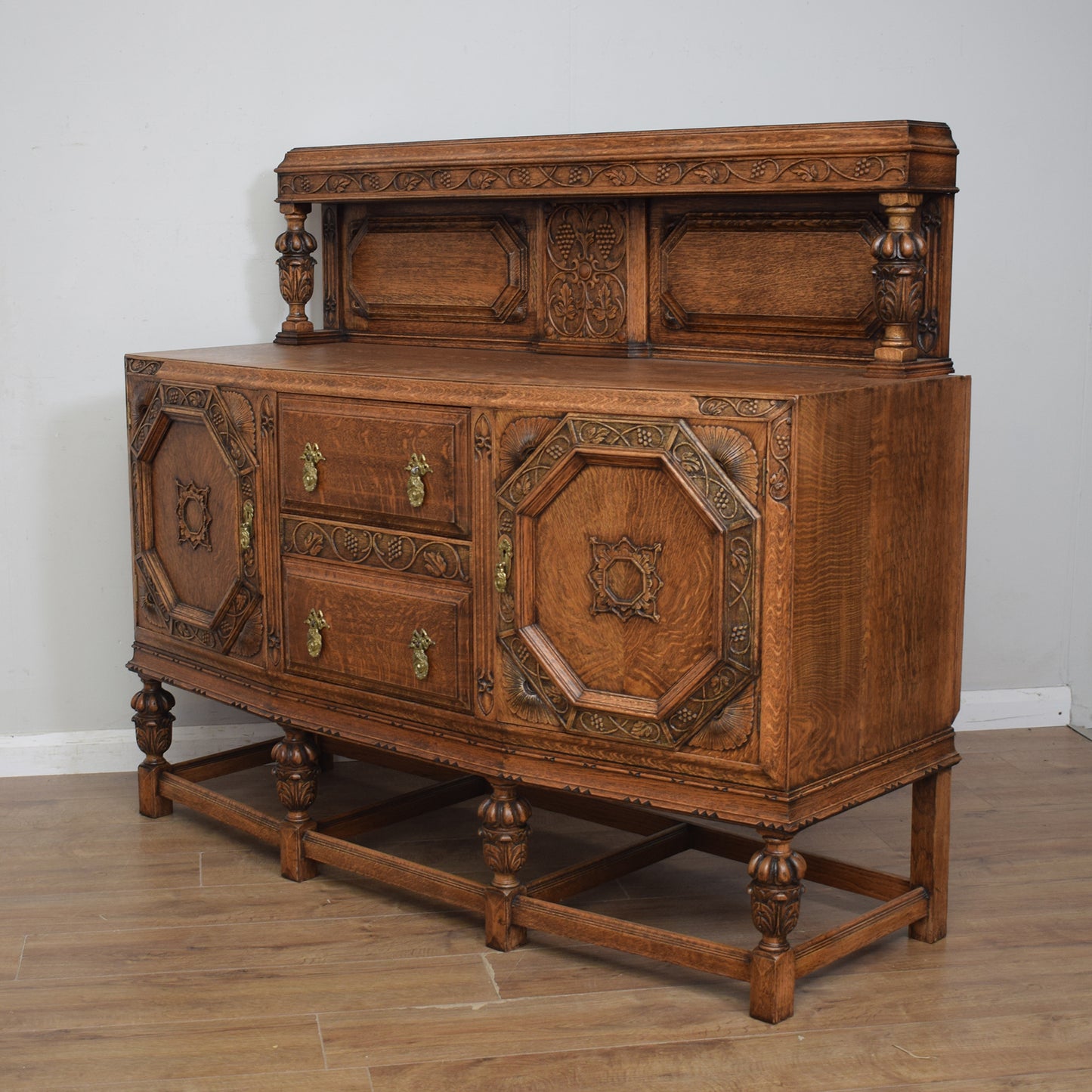 Vintage Carved Oak Sideboard