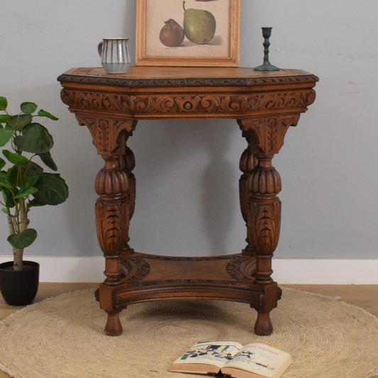 Carved Oak Hall Table