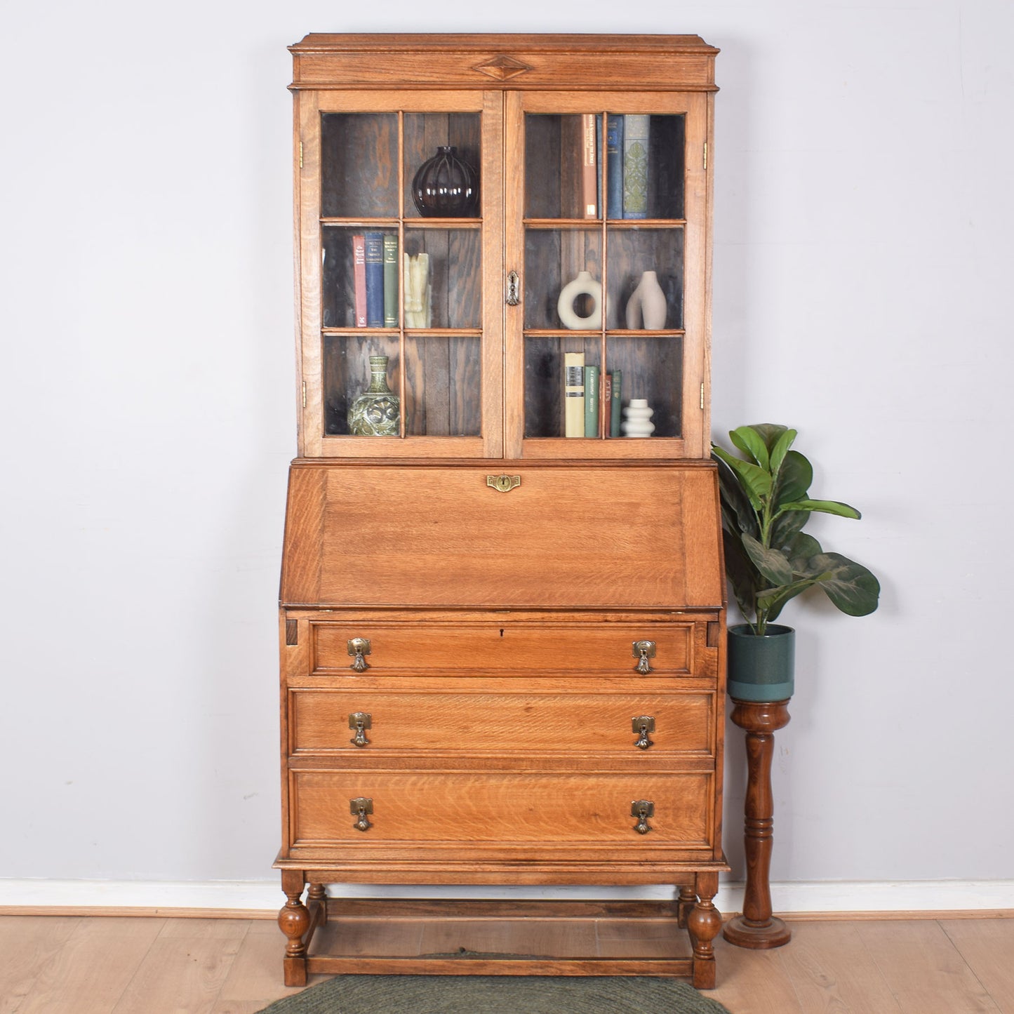 Glazed Bureau Bookcase