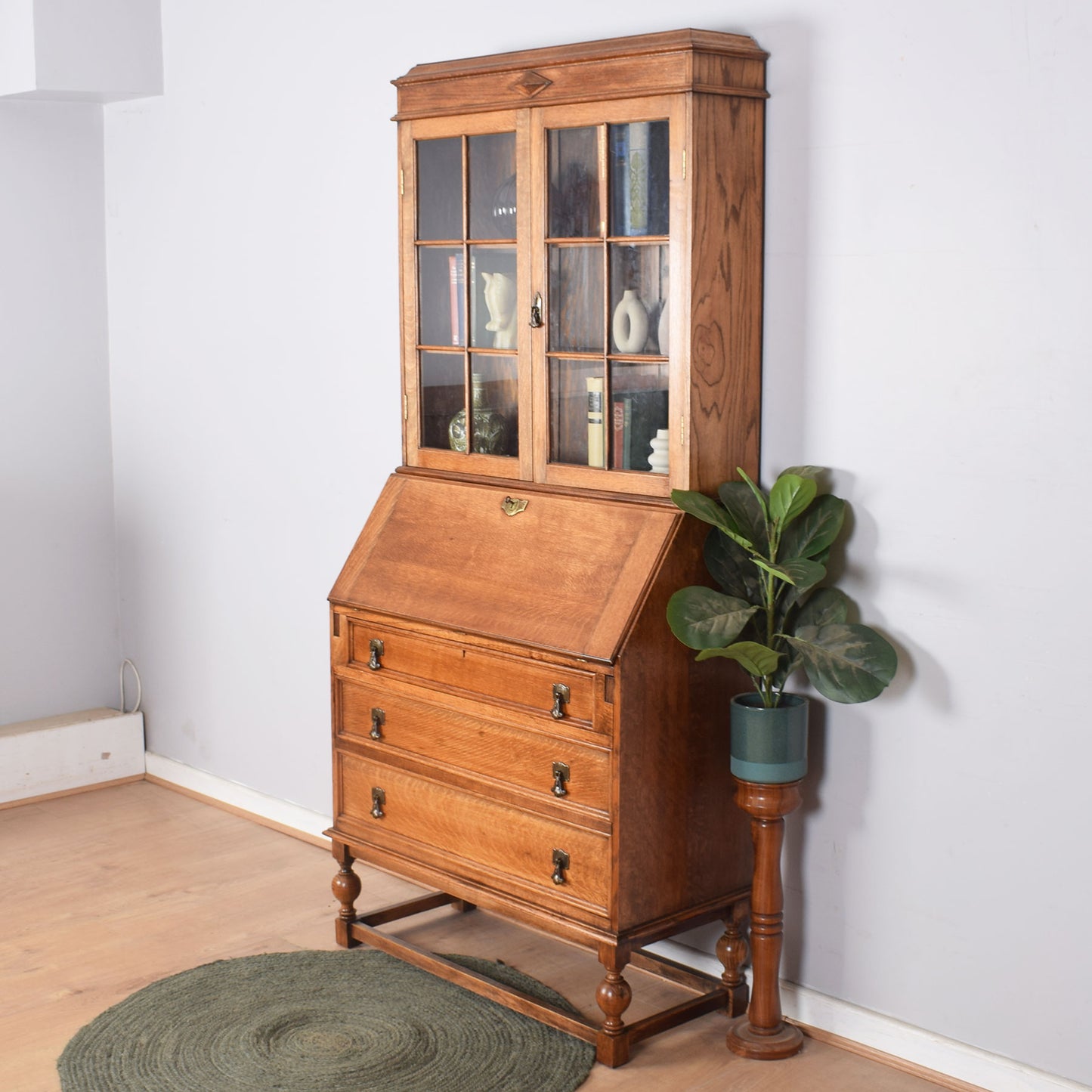 Glazed Bureau Bookcase