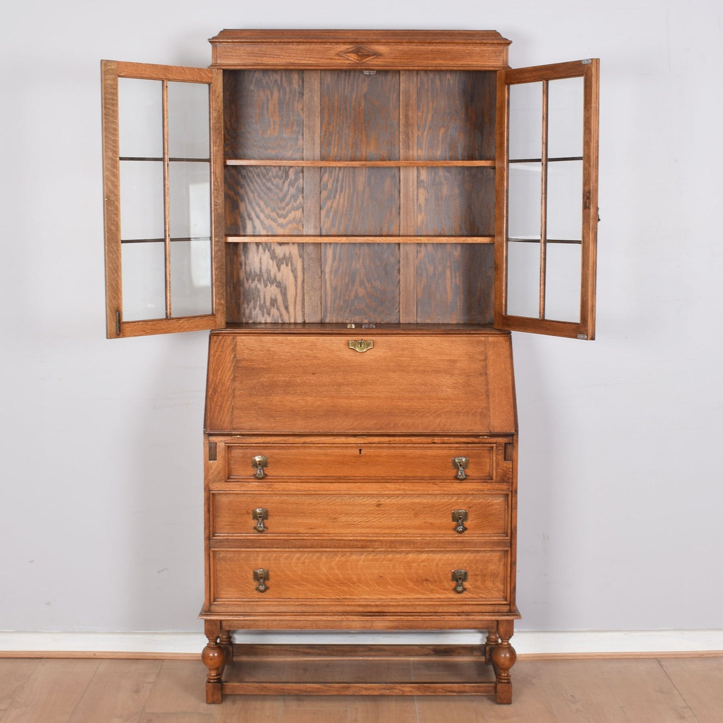 Glazed Bureau Bookcase