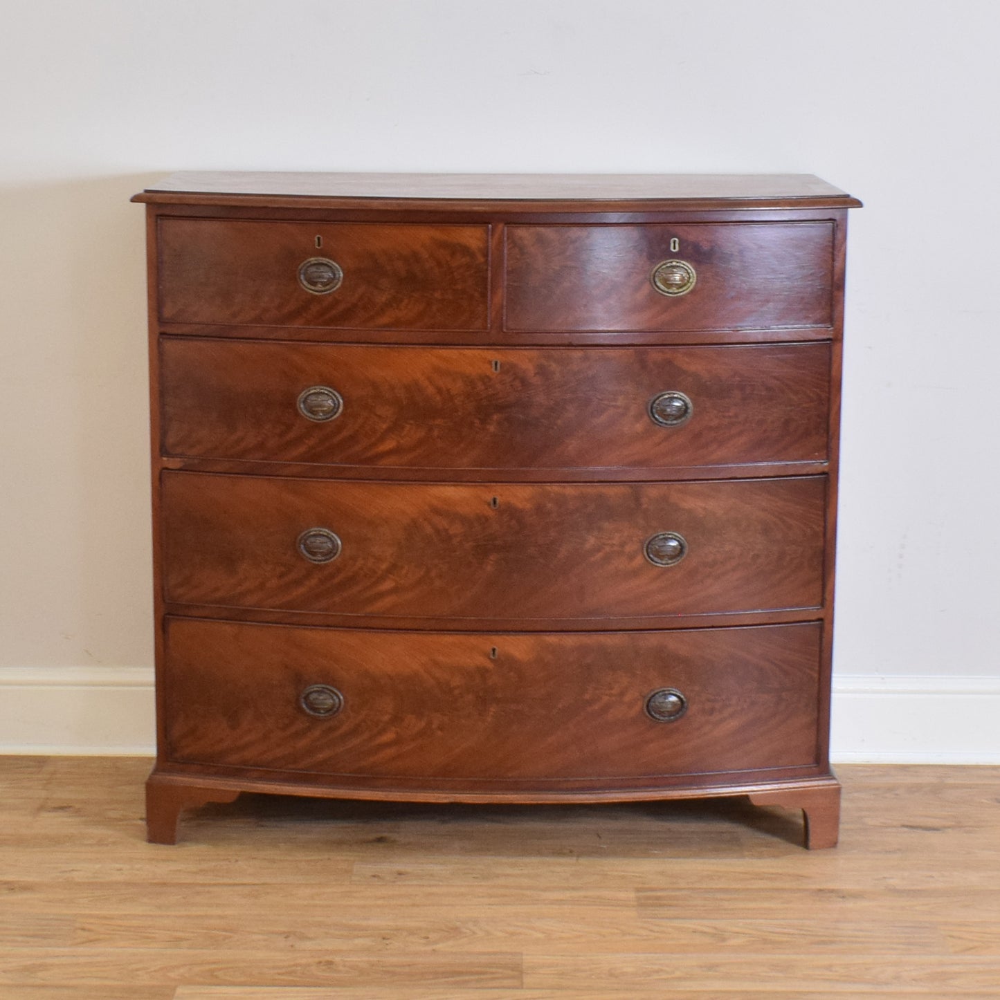 Mahogany Bow Fronted Chest Of Drawers