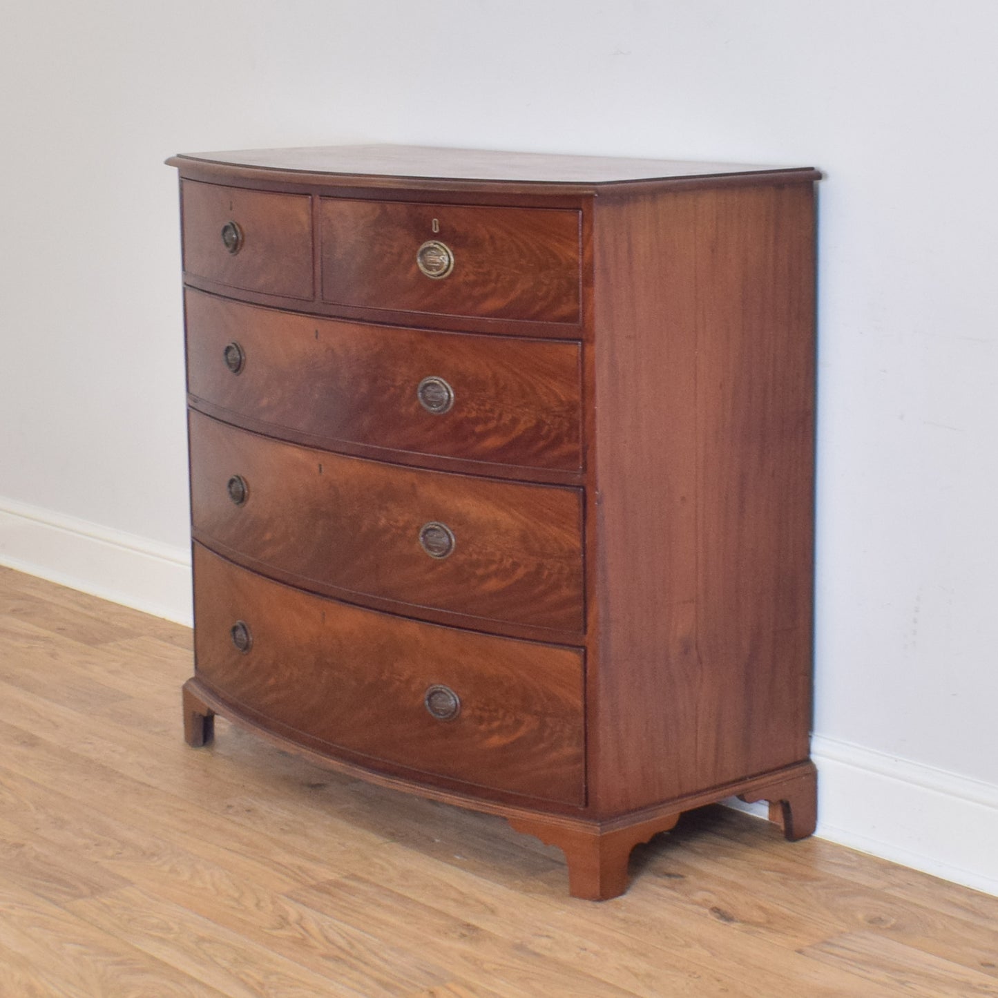 Mahogany Bow Fronted Chest Of Drawers