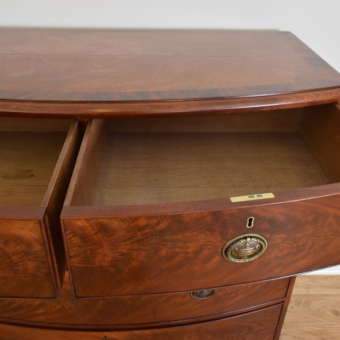 Mahogany Bow Fronted Chest Of Drawers