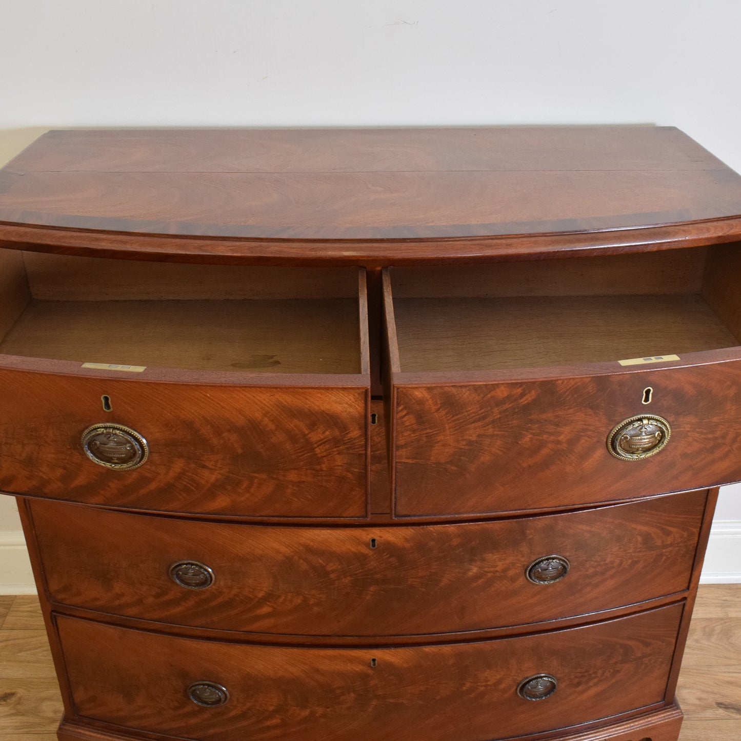 Mahogany Bow Fronted Chest Of Drawers