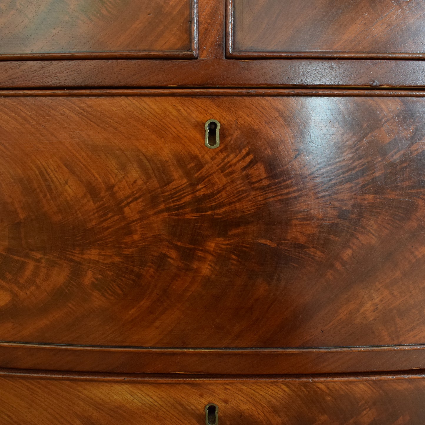 Mahogany Bow Fronted Chest Of Drawers